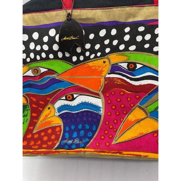 Laurel Burch Large pool or beach bag Weekend Travel Birds From Rainbow Forest - Picture 2 of 6